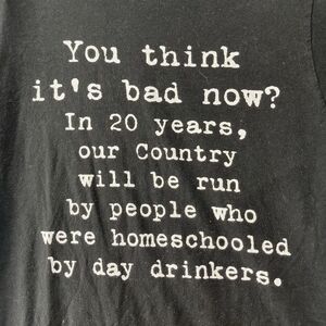 Buc-ee's Graphic T-Shirt Funny Homeschool Day Drinkers Black Medium‎
